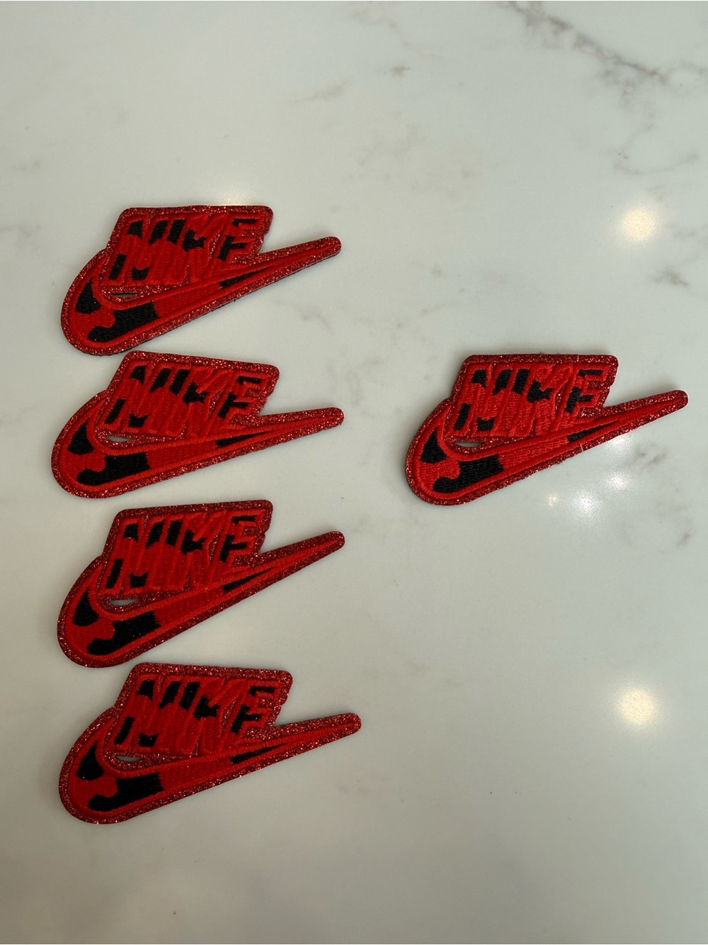 Hand Crafted Red & Black Iron On Patches
